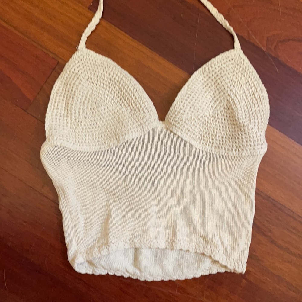 Zara Cream Crochet Crop Top - Picture 3 of 5